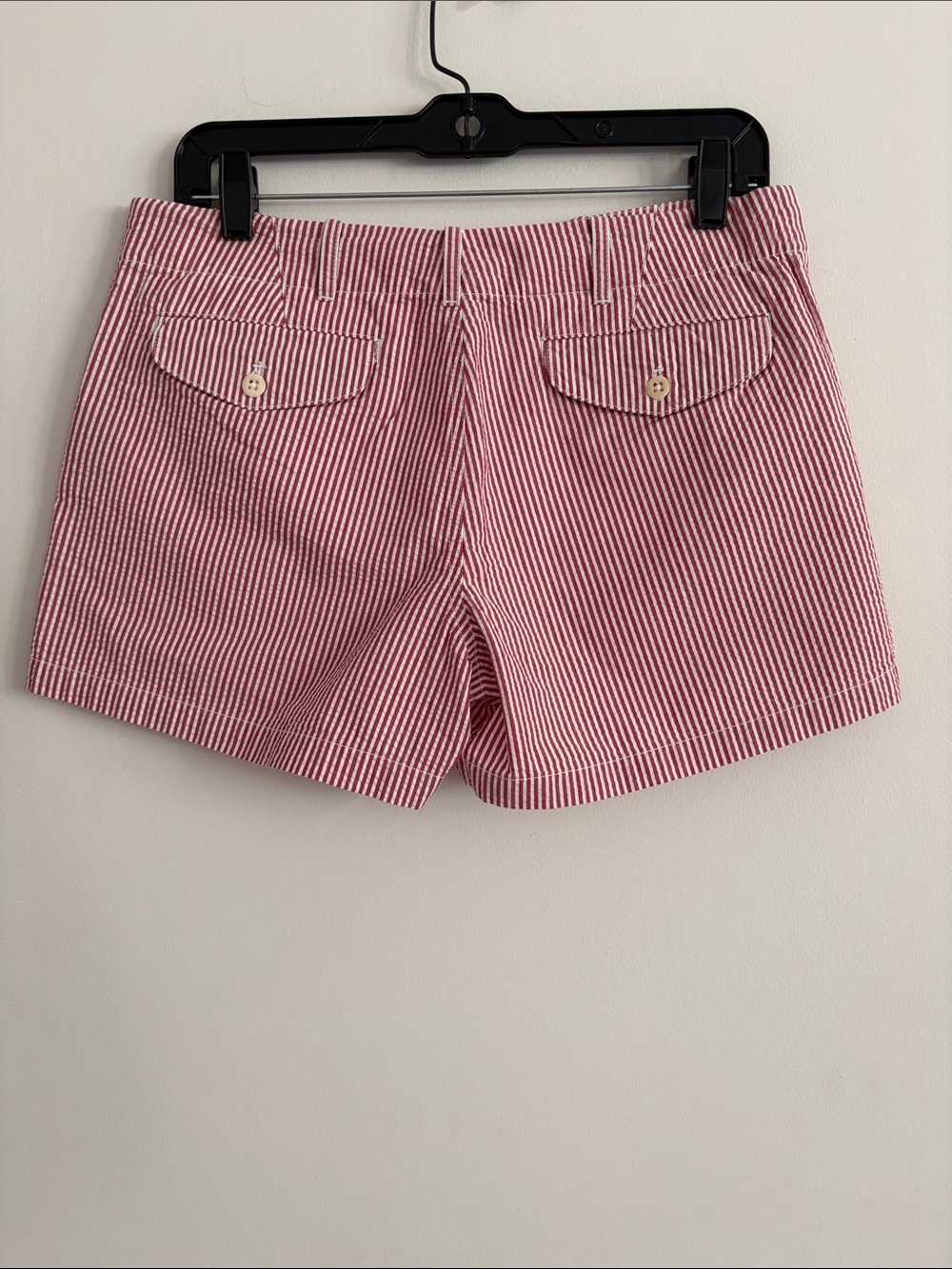 Ralph Lauren Red and White Striped Jean Shorts - Picture 2 of 3